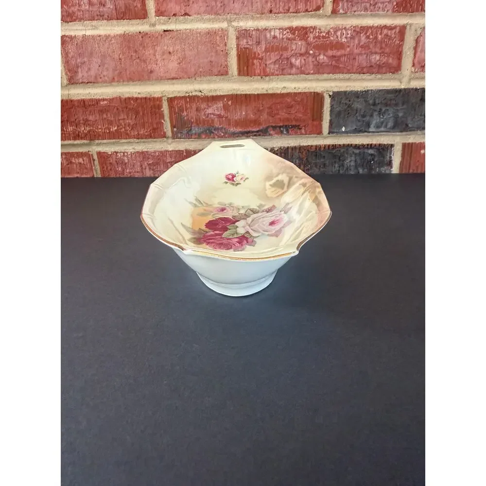 Antique E.S. Germany Prov Saxe Rose Porcelain Celery Relish Dish